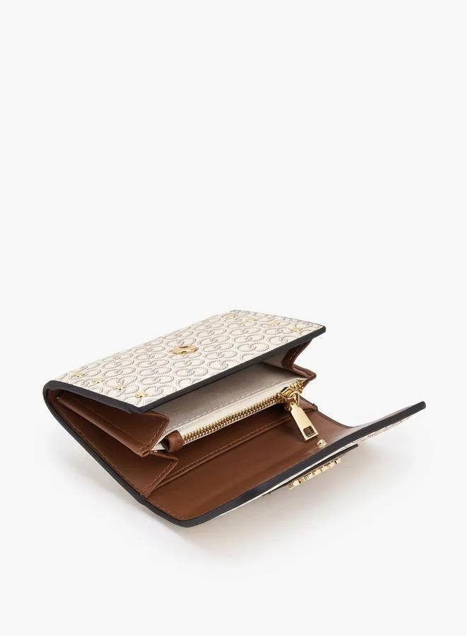 سيليست Stud Embellished Wallet with Button Closure